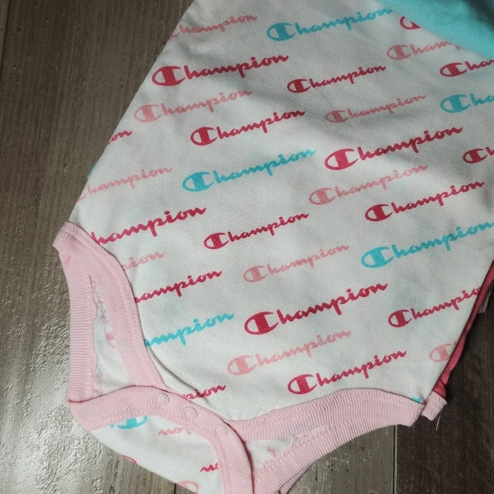NWT Champion 6M Baby Girl 5pc Set Aruba Blue 5 Pack Matching Bundle